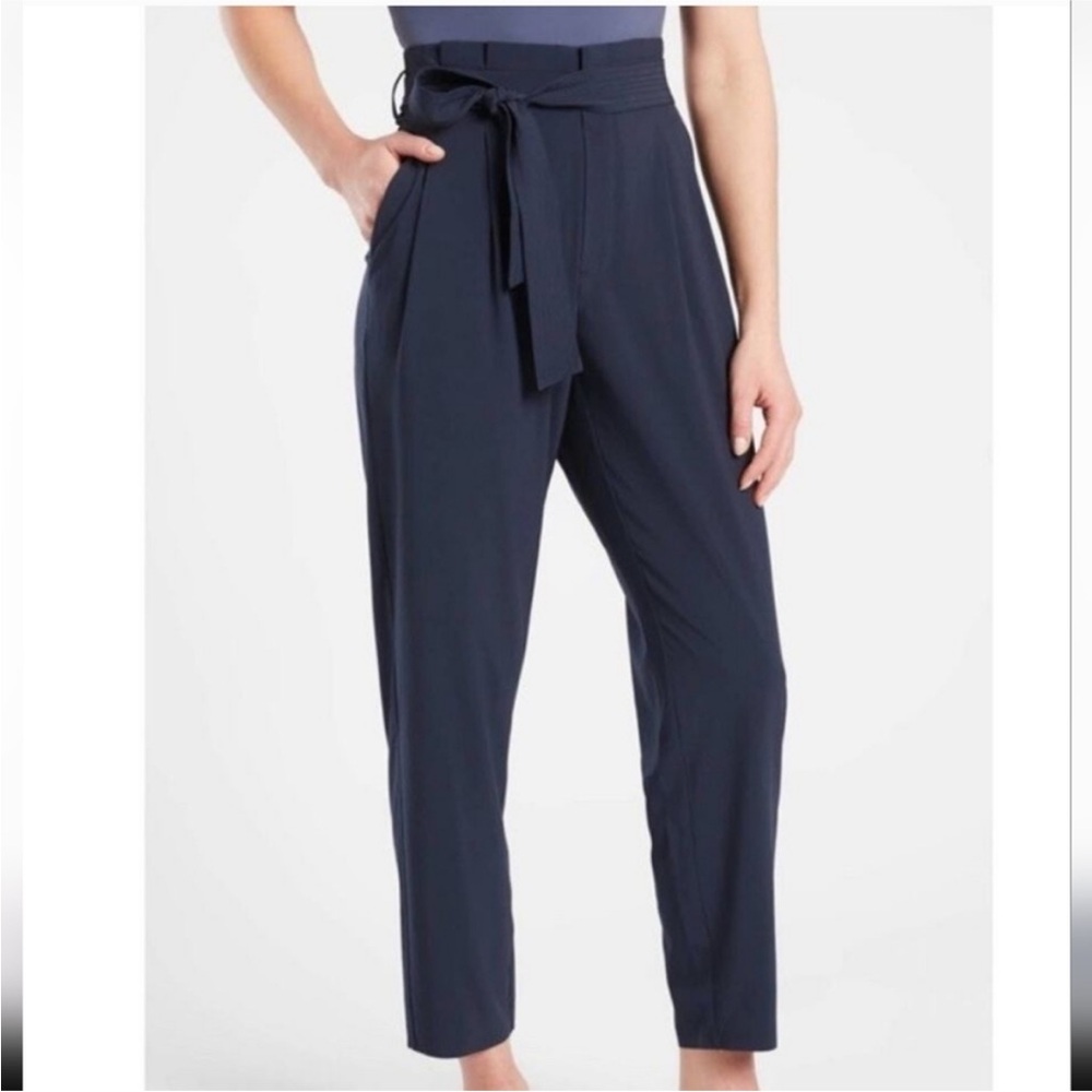 Athleta Skyline Pant II High-Waist Tie-Belt - Navy